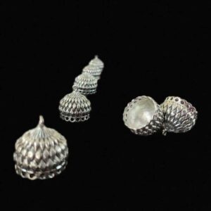 JHUMKAs0001___3 PAIRS PACK OF GERMAN SILVER | OXIDIZED SILVER JHUMKIES FOR EARRING MAKING