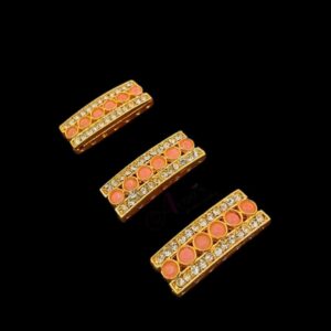 KUNDAN0001- 4 PCS PACK OF PEACH KUNDAN CONNECTOR