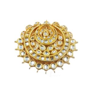 KUNDAN0010- 1 PC PACK OF BACK MEENA LARGE PREMIUM KUNDAN PENDANT