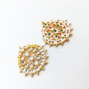 KUNDAN0014- ARNAS 1 PCS PACK OF MEENAKARI DESIGNER KUNDAN BEADS