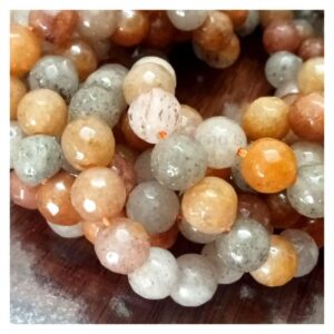 ONYX0002- 1 STRAND 8MM GREY YELLOW ONYX BEADS