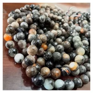 ONYX0009- 1 STRAND 8MM BROWN BLACK ONYX BEADS