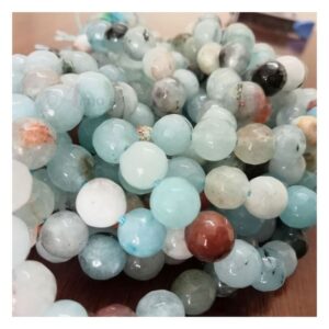 ONYX0013- 1 STRAND 8MM CYAN WHITE ONYX BEADS