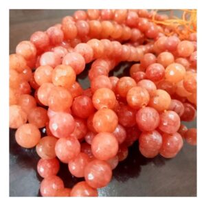 ONYX0014- 1 STRAND 8MM NEON ORANGE ONYX BEADS