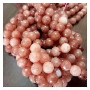 ONYX0015- 1 STRAND 8MM PEACH ONYX BEADS