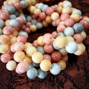 PLAINPERSIAN0002- 1 STRAND 8MM MULTI COLOR PLAIN PERSIAN BEADS