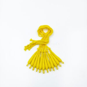 REGULARDORI07- 6 PCS PACK OF LEMON YELLOW HANDMADE ADJUSTABLE COTTON NECKLACE DORI, BACK ROPE CORD FOR JEWELLERY MAKING