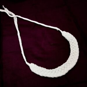 REGULARDORI47- ARNAS WHITE HANDMADE COTTON BRAIDED BACK ROPE| BACK DORI FOR NECKLACE – 4 PCS PACK