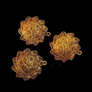 TOPg0005- 3 PAIRS PACK OF GERMAN GOLDEN | OXIDIZED DESIGNER ROUND GOLDEN SINGLE LOOP STUD TOP FOR EARRING MAKING