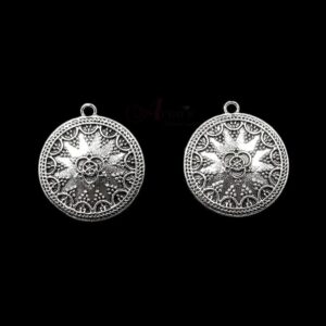 TOPs0007- 3 PAIRS PACK OF GERMAN SILVER | OXIDIZED ROUND SILVER SINGLE LOOP STUD TOP FOR EARRING MAKING