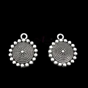 TOPs0023- 3 PAIRS PACK OF GERMAN SILVER | OXIDIZED ROUND SILVER SINGLE LOOP STUD TOP FOR EARRING MAKING