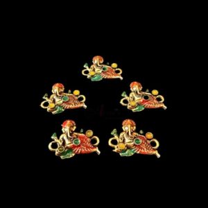 ECHARMS0012- ARNAS 2 PCS PACK OF ANTIQUE GOLDEN CUTE GANAPATI CHARMS FOR NECKLACE |BRACELET | RAKHI MAKING