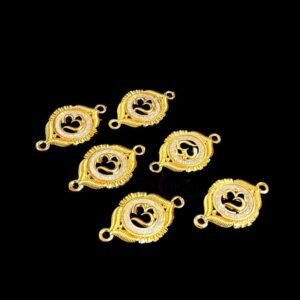 ECHARMS0016- ARNAS 2 PCS PACK OF ANTIQUE GOLDEN OM CHARMS FOR NECKLACE |BRACELET | RAKHI MAKING