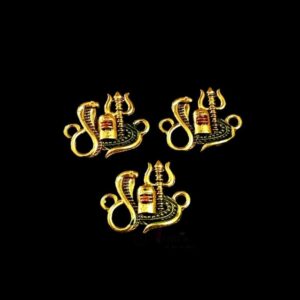 ECHARMS0018- ARNAS 2 PCS PACK OF ANTIQUE GOLDEN SHIVA LING CHARMS FOR NECKLACE |BRACELET | RAKHI MAKING