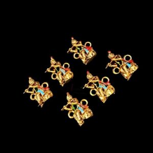 ECHARMS0020- ARNAS 2 PCS PACK OF ANTIQUE GOLDEN SHREE KRISHNA CHARMS FOR NECKLACE |BRACELET | RAKHI MAKING