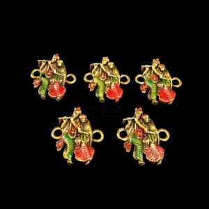 ECHARMS0021- ARNAS 2 PCS PACK OF ANTIQUE GOLDEN RAADHA KRISHNA CHARMS FOR NECKLACE |BRACELET | RAKHI MAKING