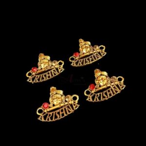 ECHARMS0025- ARNAS 2 PCS PACK OF ANTIQUE GOLDEN SHREE KRISHNA CHARMS FOR NECKLACE |BRACELET | RAKHI MAKING