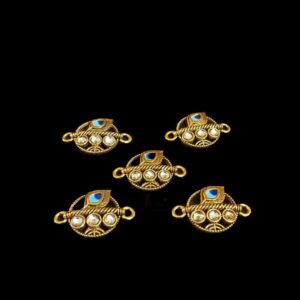 ECHARMS0027- ARNAS 2 PCS PACK OF ANTIQUE GOLDEN PEACOCK FEATHER CHARMS FOR NECKLACE |BRACELET | RAKHI MAKING