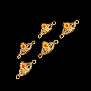 ECHARMS0028- ARNAS 2 PCS PACK OF ANTIQUE GOLDEN PEACOCK FEATHER CHARMS FOR NECKLACE |BRACELET | RAKHI MAKING