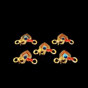 ECHARMS0033- ARNAS 2 PCS PACK OF ANTIQUE GOLDEN PEACOCK FEATHER CHARMS FOR NECKLACE |BRACELET | RAKHI MAKING