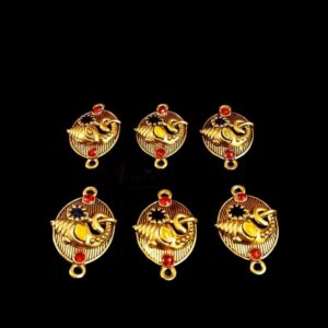 ECHARMS0034- ARNAS 2 PCS PACK OF ANTIQUE GOLDEN GOD SHREE GANESH CHARMS FOR NECKLACE |BRACELET | RAKHI MAKING