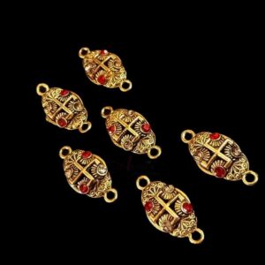 ECHARMS0040- ARNAS 2 PCS PACK OF ANTIQUE GOLDEN SWASTIK CHARMS FOR NECKLACE |BRACELET | RAKHI MAKING
