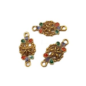 ECHARMS0043- ARNAS 2 PCS PACK OF ANTIQUE GOLDEN OM CHARMS FOR NECKLACE |BRACELET | RAKHI MAKING