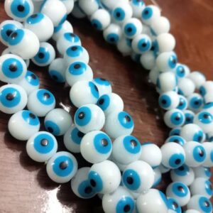 EVILEYEBEAD01- ARNAS 1 STRAND 8MM MULTICOLOR EVIL EYE BEADS FOR JEWELLERY | BRACELETE | RAKHI MAKING