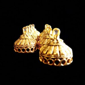 JHUMKAg0004- 3 PAIRS PACK OF GERMAN GOLD | OXIDIZED GOLDEN JHUMKIES FOR EARRING MAKING