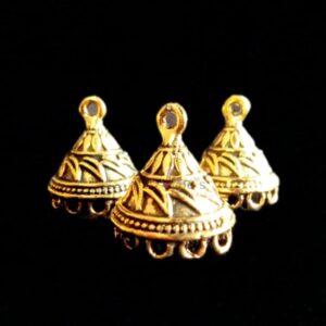 JHUMKAg0008- 3 PAIRS PACK OF GERMAN GOLD | OXIDIZED GOLDEN JHUMKIES FOR EARRING MAKING
