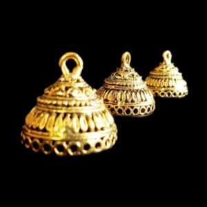 JHUMKAg0009- 3 PAIRS PACK OF GERMAN GOLD | OXIDIZED GOLDEN JHUMKIES FOR EARRING MAKING