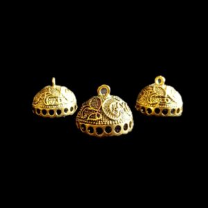 JHUMKAg0014- 3 PAIRS PACK OF GERMAN GOLD | OXIDIZED GOLDEN JHUMKIES FOR EARRING MAKING