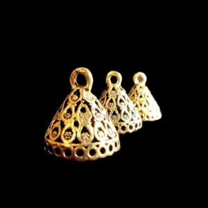 JHUMKAg0016- 3 PAIRS PACK OF GERMAN GOLD | OXIDIZED GOLDEN JHUMKIES FOR EARRING MAKING