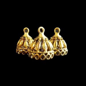 JHUMKAg0017- 3 PAIRS PACK OF GERMAN GOLD | OXIDIZED GOLDEN JHUMKIES FOR EARRING MAKING