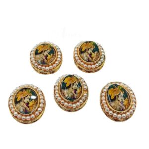 KUNDAN0028- ARNAS 4 PCS PACK OF GODDESS RADHA- KRISHNA KUNDAN FOR JEWELLERY | BRACELETE | RAKHI MAKING
