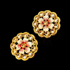 KUNDAN0030- ARNAS 2 PCS PACK OF FLORAL MOTIF KUNDAN BEADS FOR BRACELETE | RAK HI MAKING