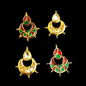 KUNDAN0035- ARNAS 4 PCS PACK OF MEENAKARI DESIGNER KUNDAN BEADS FOR JEWELLERY | BRACELETE | RAKHI MAKING