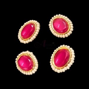 KUNDAN0037- ARNAS 4 PCS PACK OF PINK STONE KUNDAN BEADS FOR JEWELLERY | BRACELETE | RAKHI MAKING