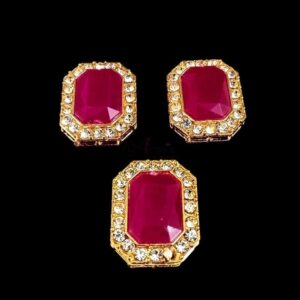 KUNDAN0045- ARNAS 2 PCS PACK OF MAGENTA STONE KUNDAN FOR JEWELLERY | BRACELETE | RAKHI MAKING