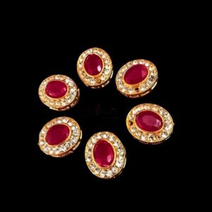 KUNDAN0049- ARNAS 4 PCS PACK OF OVAL KUNDAN FOR JEWELLERY | BRACELETE | RAKHI MAKING