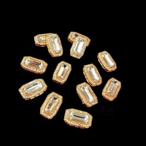 KUNDAN0076- ARNAS 4 PCS PACK OF WHITE STONE KUNDAN BEADS FOR JEWELLERY | BRACELETE | RAKHI MAKING