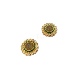 KUNDAN0102- ARNAS 2 PCS PACK OF ROUND STONE KUNDAN BEADS FOR JEWELLERY | BRACELETE | RAKHI MAKING