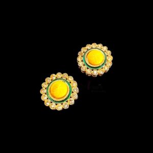 KUNDAN0103- ARNAS 2 PCS PACK OF ROUND STONE KUNDAN BEADS FOR JEWELLERY | BRACELETE | RAKHI MAKING