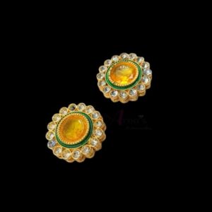 KUNDAN0104- ARNAS 2 PCS PACK OF ROUND STONE KUNDAN BEADS FOR JEWELLERY | BRACELETE | RAKHI MAKING