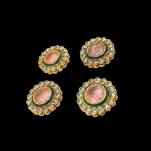 KUNDAN0105- ARNAS 2 PCS PACK OF ROUND STONE KUNDAN BEADS FOR JEWELLERY | BRACELETE | RAKHI MAKING