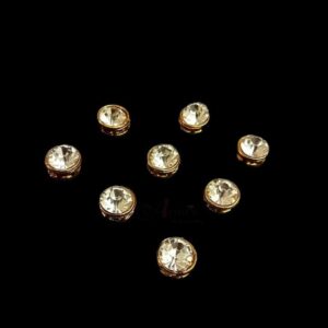 KUNDAN0108- ARNAS 10 PCS PACK OF 8 MM ROUND CASTING KUNDAN FOR JEWELLERY | BRACELETE | RAKHI MAKING