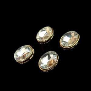 KUNDAN0111 - ARNAS 6 PCS PACK OF 20 x 14 MM OVAL CASTING KUNDAN FOR JEWELLERY | BRACELETE | RAKHI MAKING