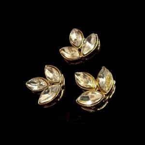 KUNDAN0113- ARNAS 6 PCS PACK OF 19 x 17 MM LEAF MOTIF CASTING KUNDAN FOR JEWELLERY | BRACELETE | RAKHI MAKING