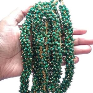 Loreal07- ARNAS 25GM GOLD PLATED LOREAL MINT GREEN PEARL BEADS FOR JEWELLERY MAKING