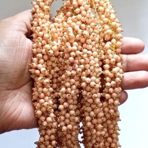 ARNAS GOLD PLATED LOREAL MUSTARD PEARL BEADS FOR JEWELLERY MAKING